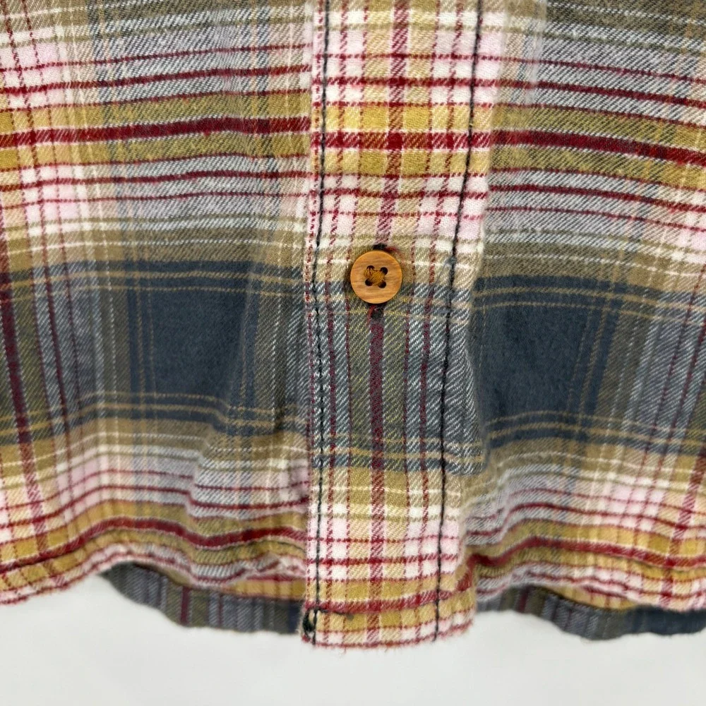 Little Co. Flannel Shirt Kids 5T Grey Multi Plaid Organic Cotton Button Down LC